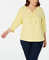 Tommy Hilfiger Plus Size Cotton Lace Up Top